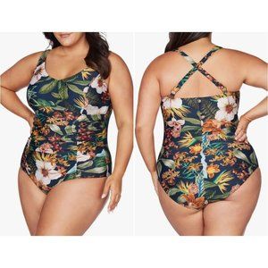 NWOT ARTESANDS Into the Salt Raphael E- & F-Cup One-Piece Swimsuit US 18+